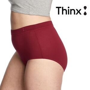 THINX Period Underwear Panty Super Absorbency Hi-Waist Rhubarb Colour NIP